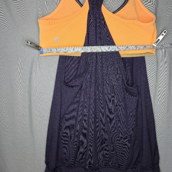 Lululemon No Limits Tank With Built In Bra Orange And Blue Size 6 - Picture 4 of 6